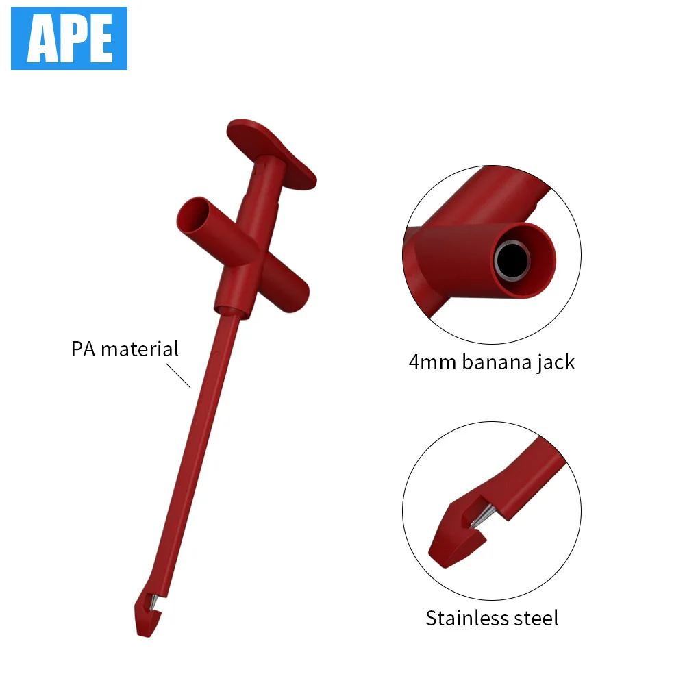 1 pc Test probe, insulation perforation, car repair tool, non-destructive test hook, 4mm spring, banana plug