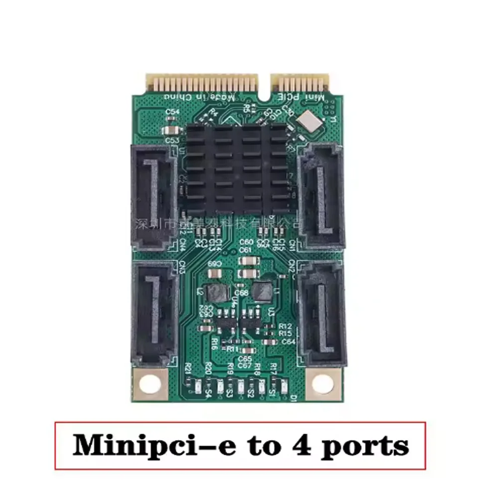 Mini PCI-E To SATA3.0 Expansion Card Sata Serial Port Card Mini PCI-E Hard Disk Expansion Card  4-Port