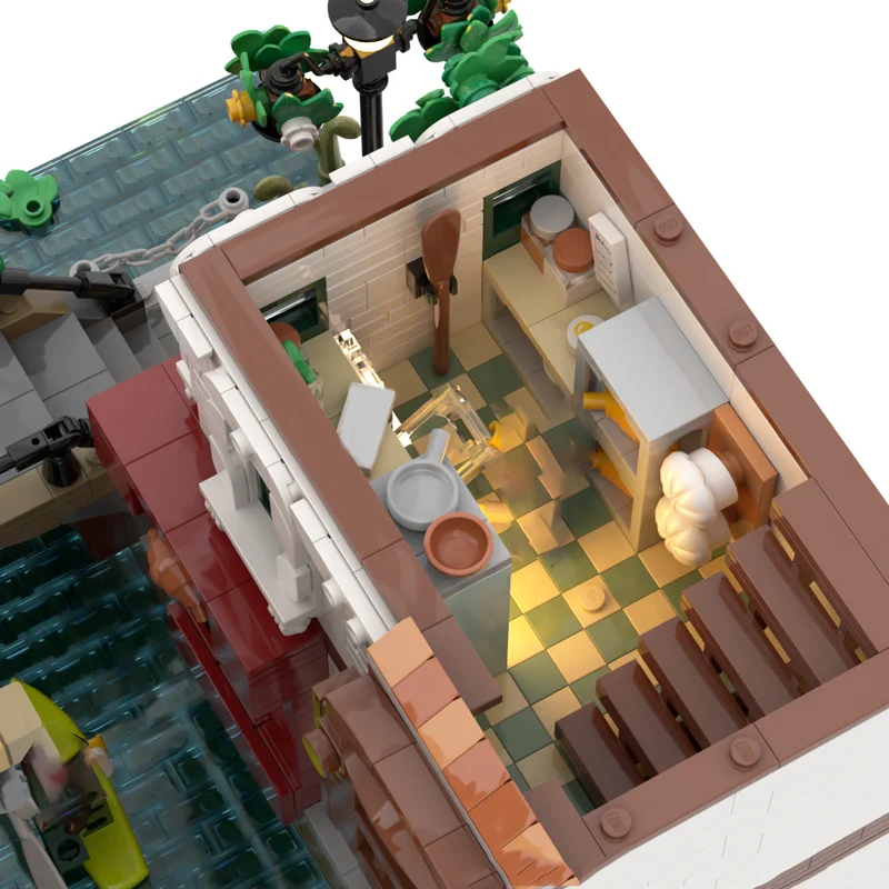 ตัวต่อโมเดลอาคารชุดสร้างสรรค์ 3453 ชิ้น ชุดบล็อกสร้างอาคารแบบโมดูลาร์ รุ่นบ้านริมน้ำ ของเล่นเสริมพัฒนาการเด็ก ประกอบเองได้ ของขวัญวันเกิด