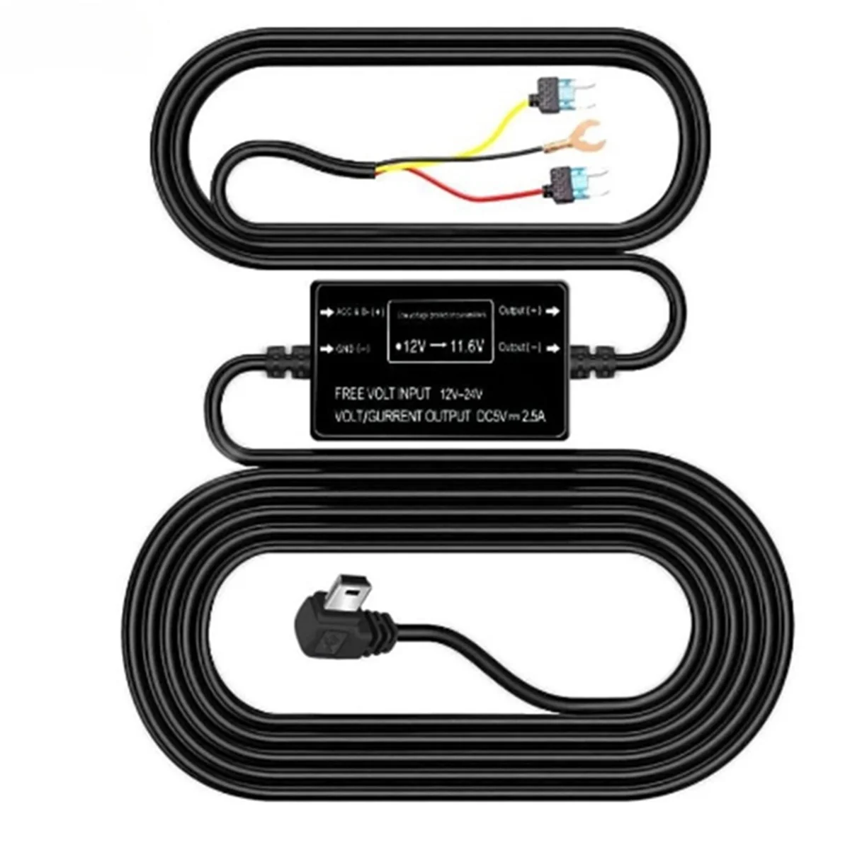 車のダッシュカムワイヤー12/24Vから5V車のダッシュカムワイヤー3.2mミラーDVRハードワイヤーケーブルキットビデオレコーダーミニマイクロUSB充電器ライン