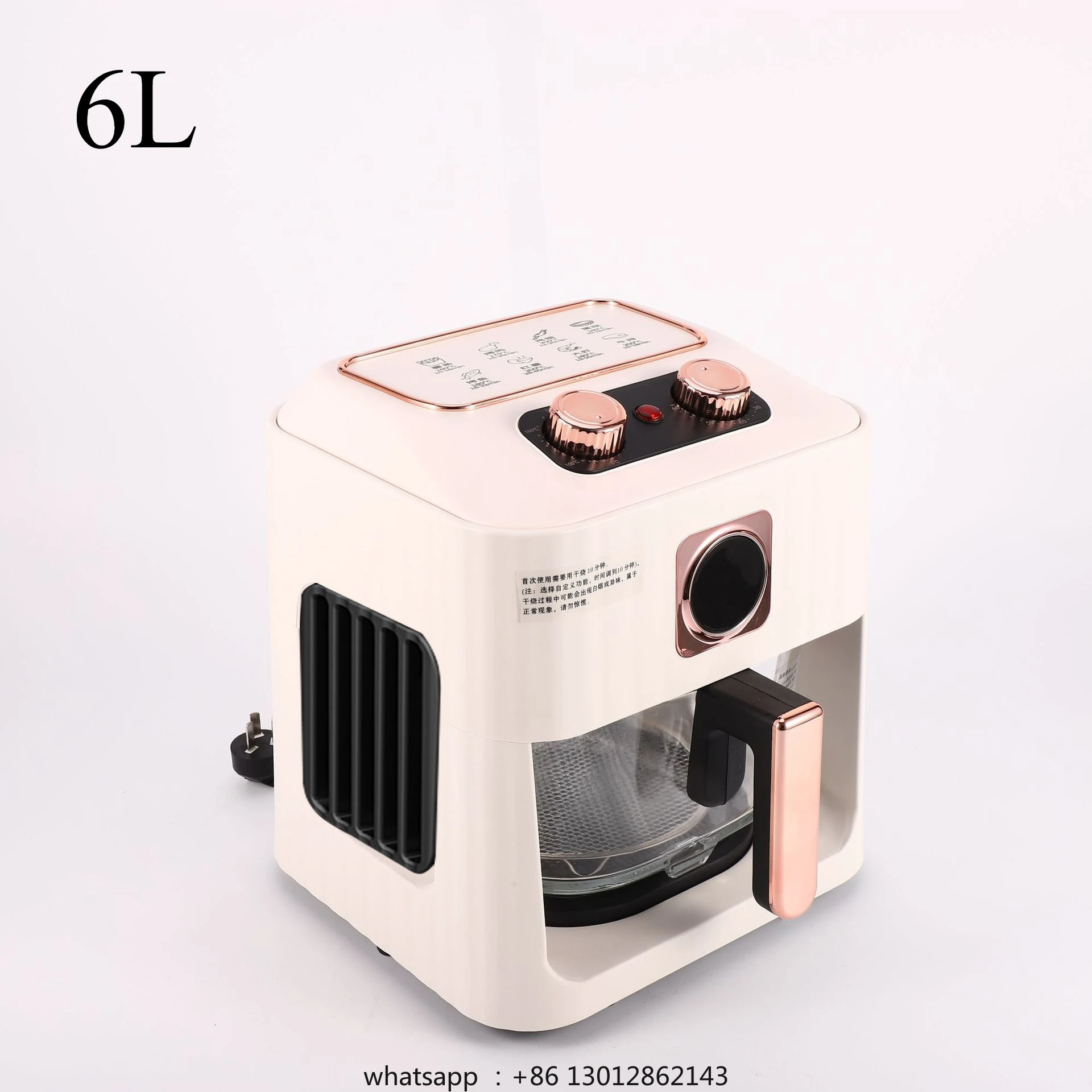 

new Home multifunctional air fryer 6L glass fully automatic electric fryer with intelligent touch control