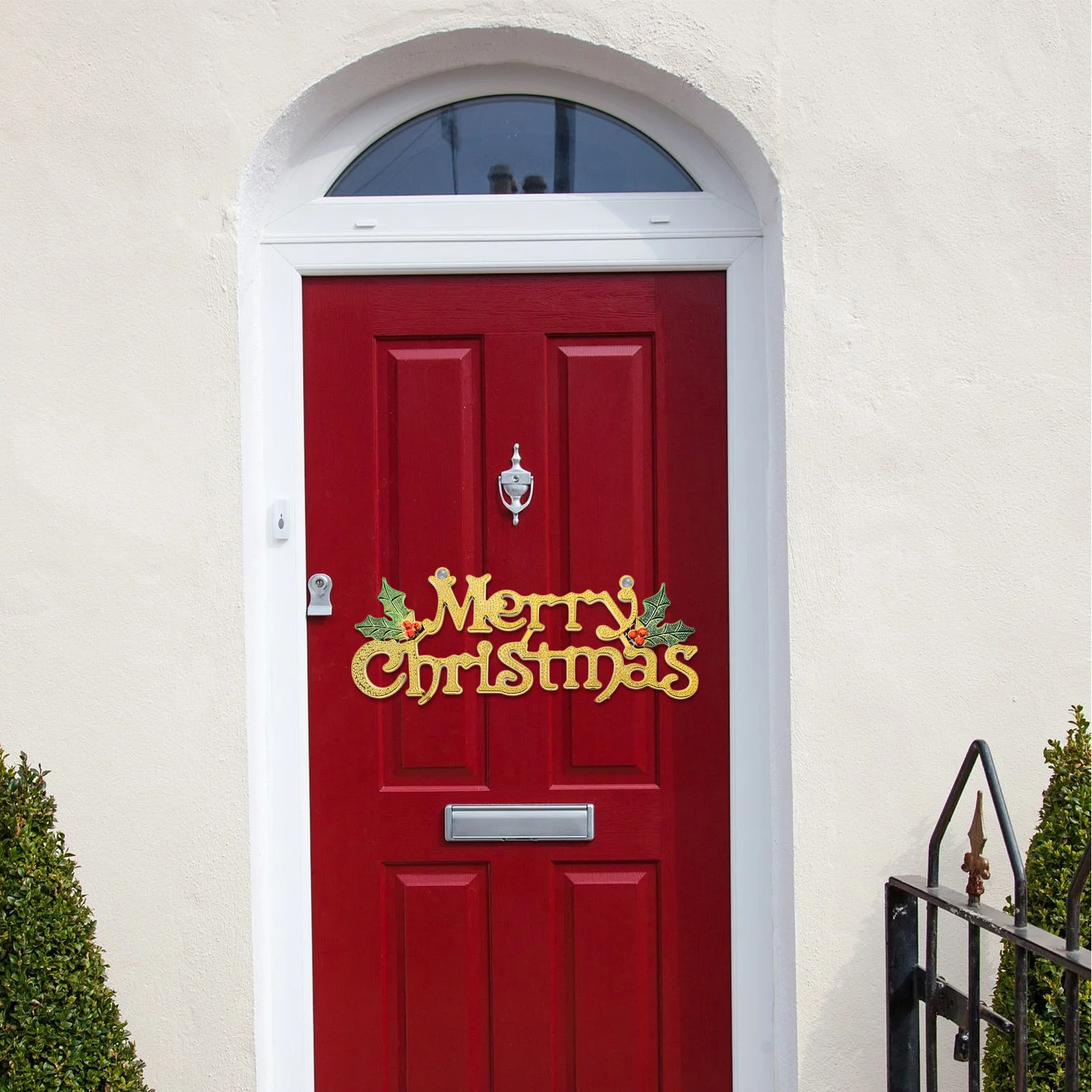 

2Pcs Christmas Hanging Ornament Set Adorable Merry Christmas Letter Decor for Room Door Tree Pendant Backdrop Wedding Holiday