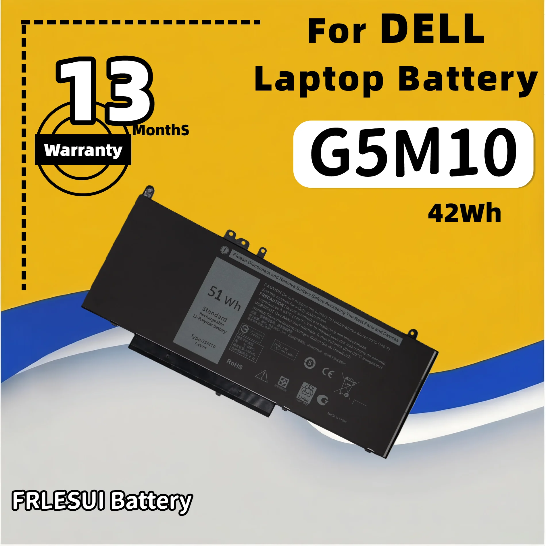 FRLESUI Battery G5M10 G5M1O For DELL Latitude E5250 E5450 E5550 Sereis 8V5GX R9XM9 WYJC2 1KY05 Laptop Battery 13 months warranty