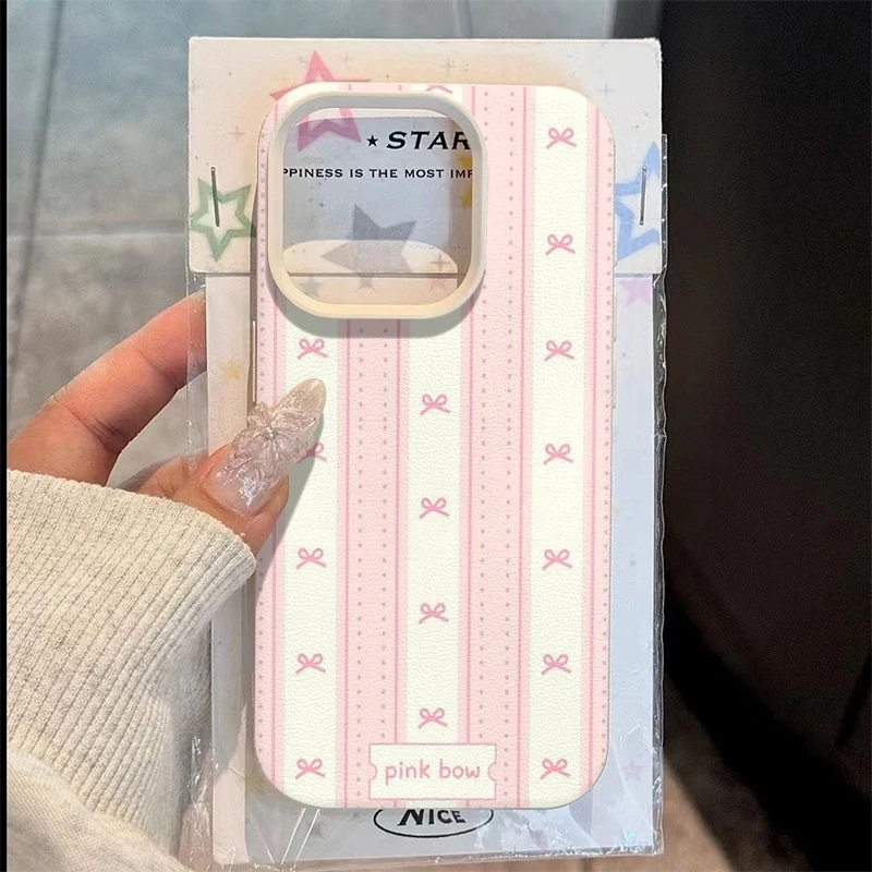 Lace Pink Bow Pattern Phone Case For Samsung Galaxy S26 S25 Ultra S24 S22 Plus S23 FE S21 A17 A37 A57 A56 A55 A54 A26 A25 Cover