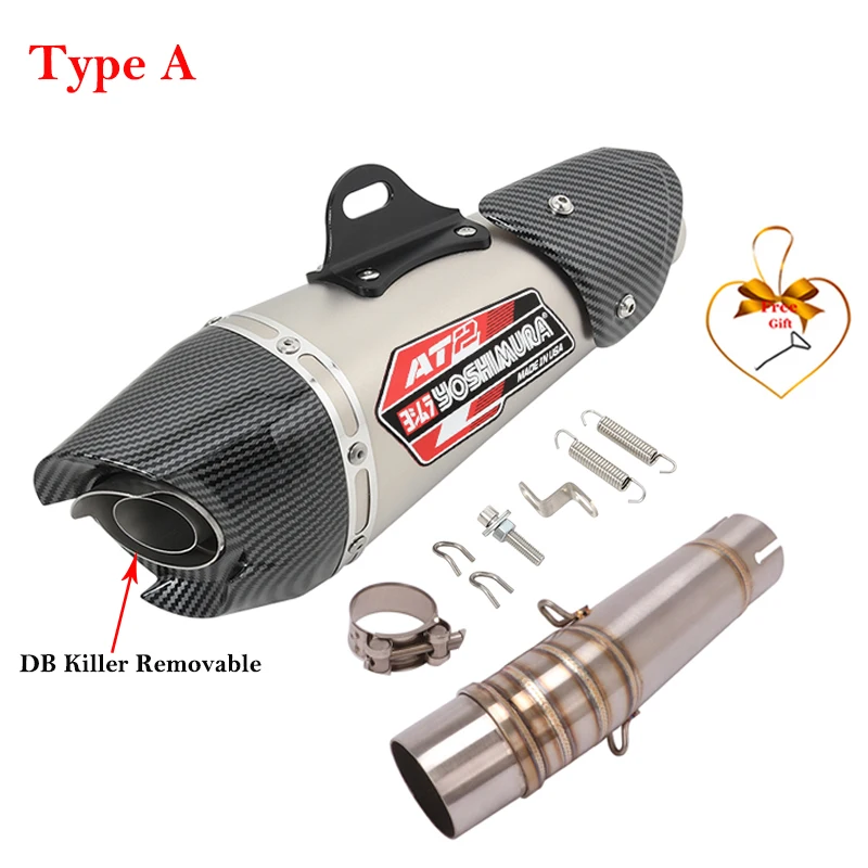 For Honda NC700 NC700X NC750 NC750X NC750S 2012 - 2023 Yoshimura AT2 Motorcycle Exhaust Escape Muffler Middle Link Pipe Carbon