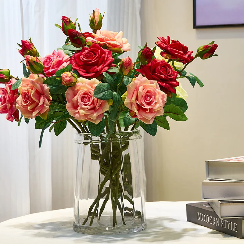 Flores Artificiales, Rosas Grandes de Seda, para Decoración del Hogar, Mesa, Jardín, Patio, Boda, Ramo de Novia, Decoración de Mesa, Regalo, Festival