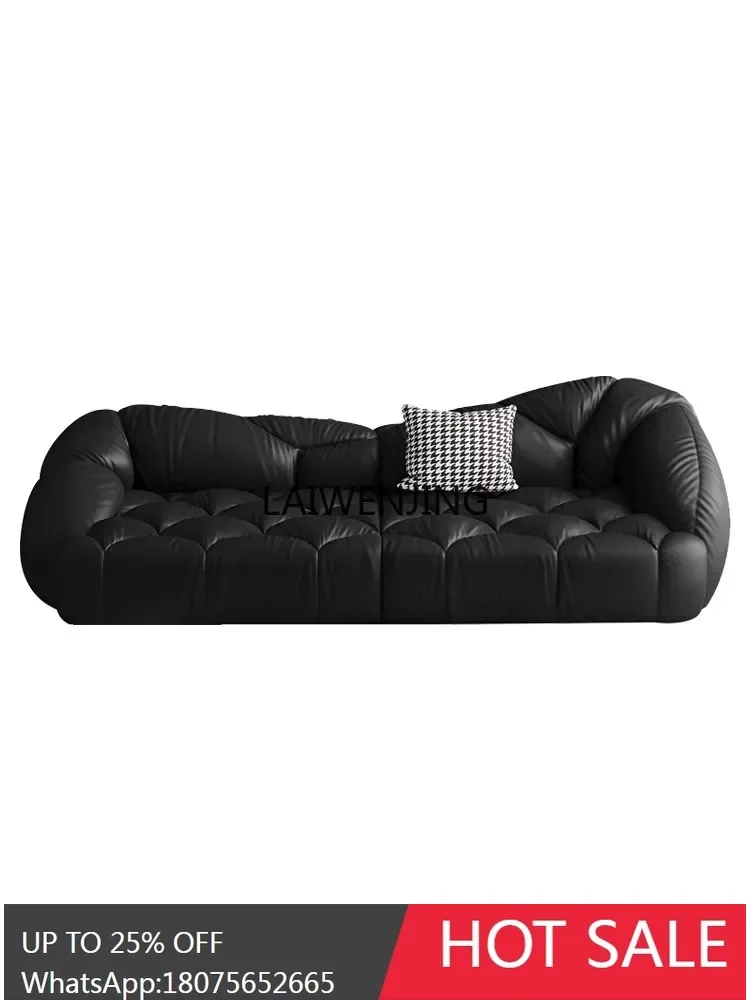 SGF living room sofa minimalist leather straight row special-shaped medieval Fengyun arc sofa