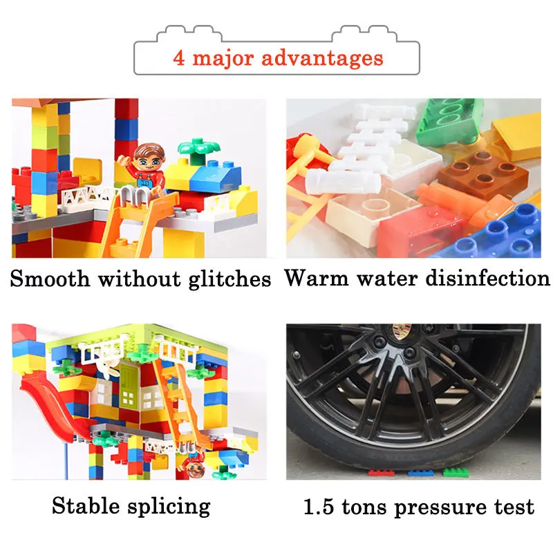 Diy Colorful City House Roof Big Particle Building Blocks Castle Educational Toy For Children Compatible Legoinglys Duplo Slide