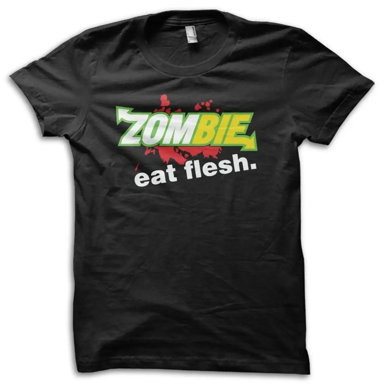 T Shirt Zombie Essen Fleisch Parodie Fast Food Restaurant inspiriert Witz M5680 vintage Washed Versatile Unisex Casual Stylish