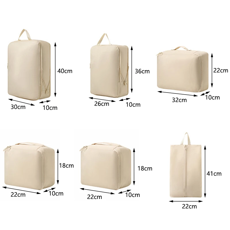 6 قطعة أكياس تخزين السفر الملابس المحمولة مكعبات التعبئة المضغوطة حقيبة حقيبة تخزين الملابس المصنفة حقيبة الأمتعة خفيفة الوزن #6