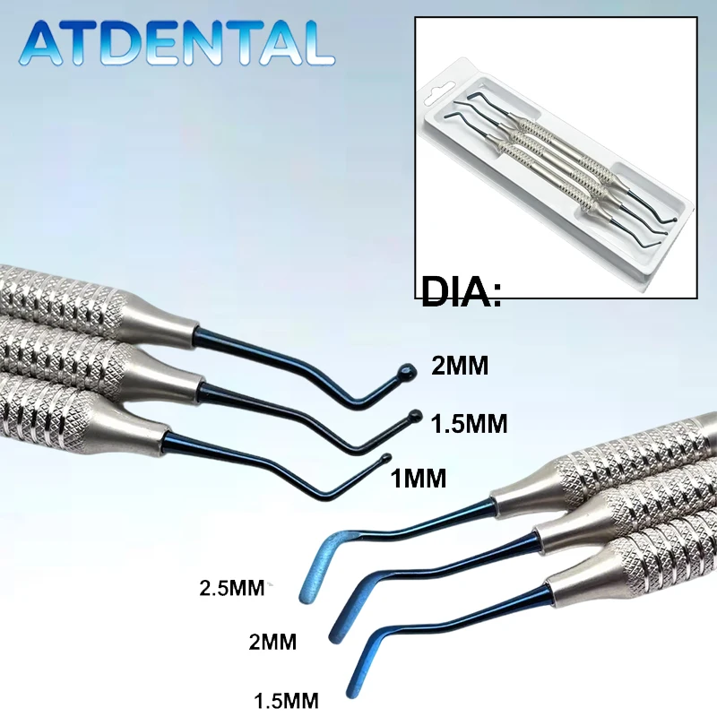 

Dental Composite Spatulas Set 3Pcs - Dentist Tools for Resin Filling Restoration & Repair