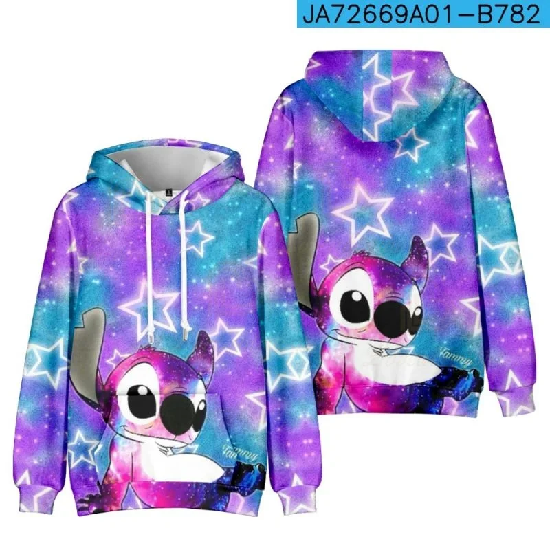 Original Dis Stitch Autumn Winter Hooded Sweater Impression Coat Sweet Anime Cartoon Cosplay Hoodie for Boys Girls