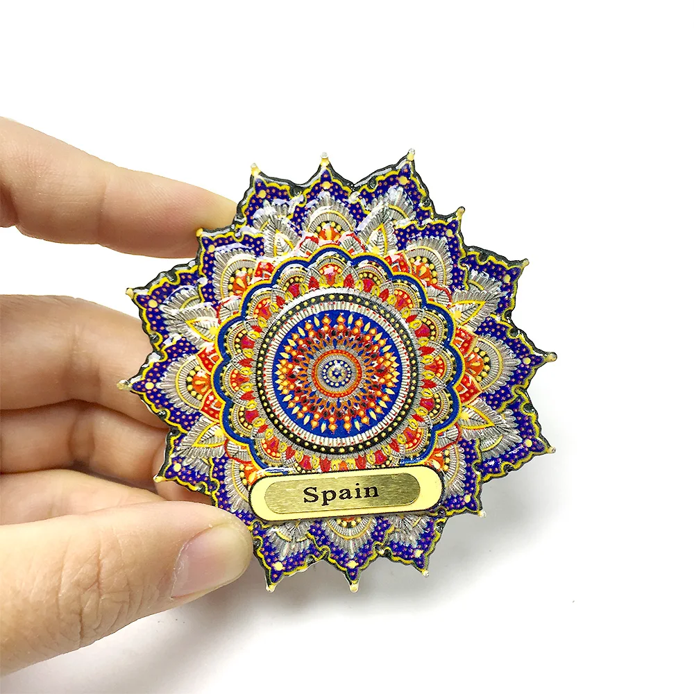 

Spain 3D Resin Refrigerator Magnet, Exquisite Mandala Design, Decorate Your Fridge