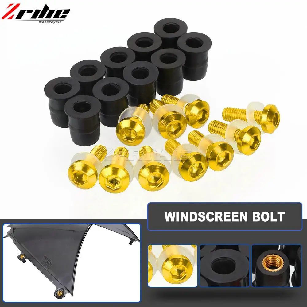 

M5 Windshield Bolt Windscreen Mounting Screw Washer Nut Universal For Suzuki GSF600S BANDIT 2007-2015 GSF 600S GSF600 S Bandit