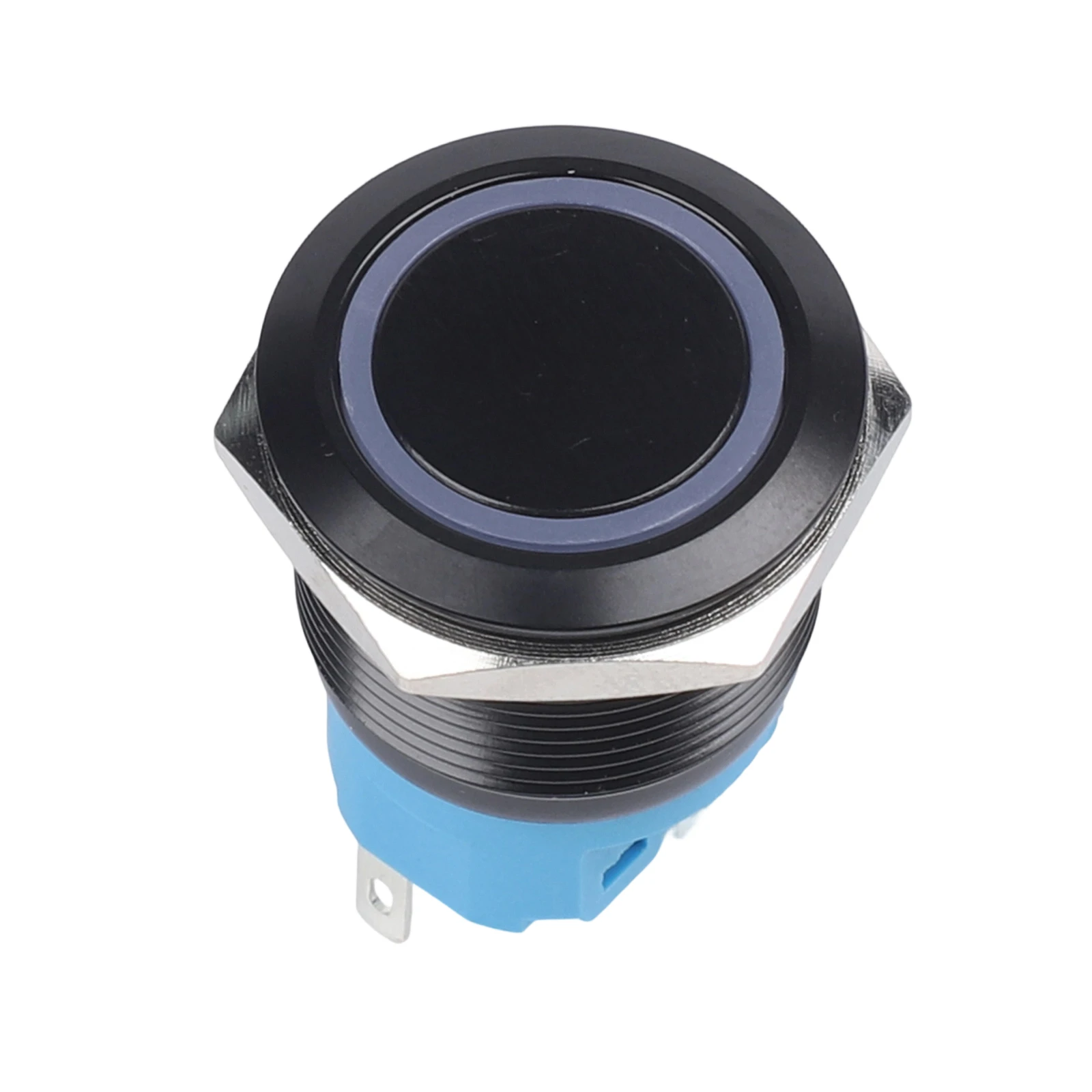 

Водонепроницаемая металлическая кнопка-переключатель 22 мм с мгновенным действием и кольцевой LED-подсветкой для промышленного, автомобильного и морского применения