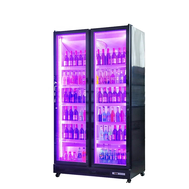 High Quality Commercial Beverage Showcase Refrigerator Single-Temperature Multifunction Beer Display Cabinets Glass Supermarket