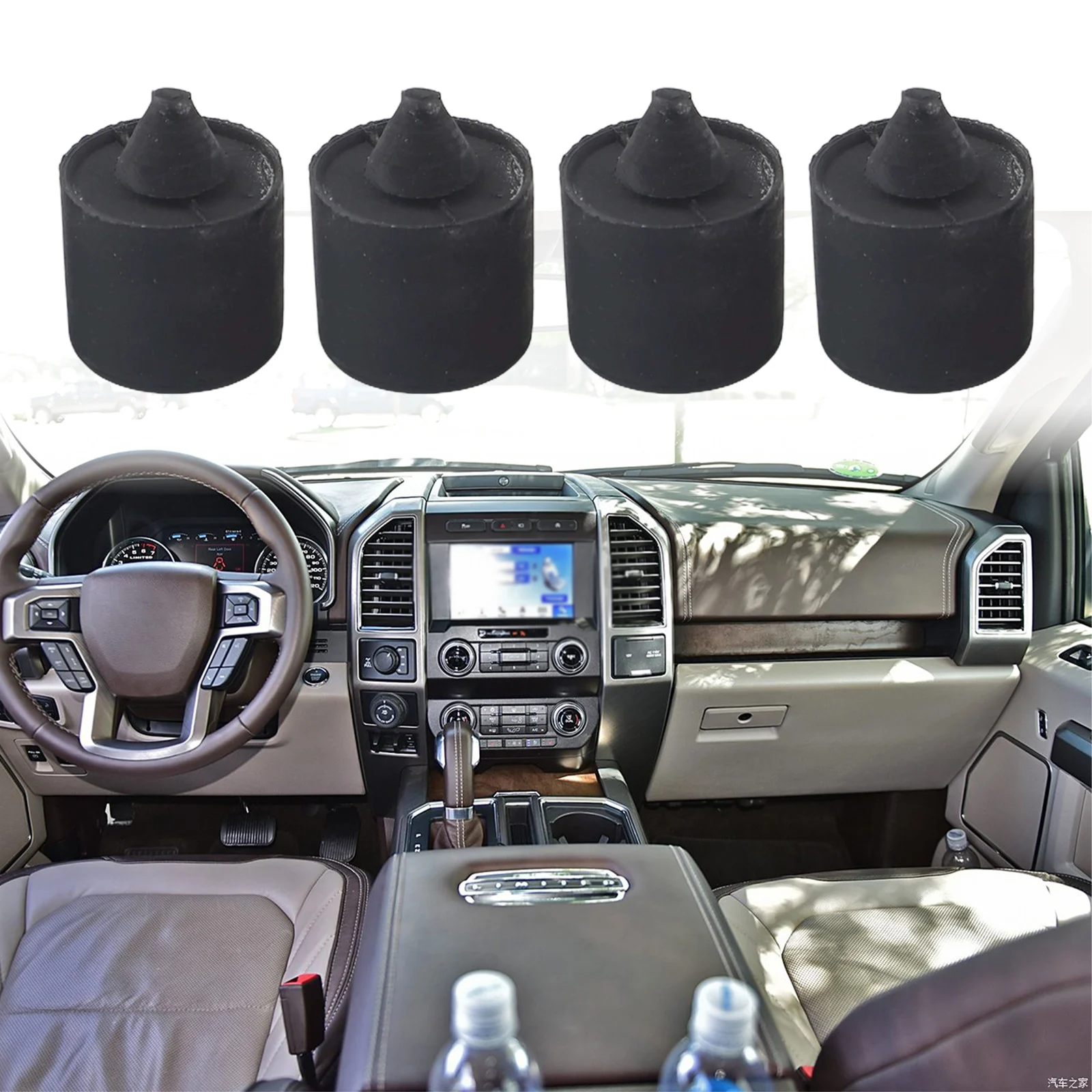 Sleek Black Design Pack of 4 Exterior Rubbers to Guard Your For Ford Vehicle from Impacts/Scratches/ Dents/W705903S300
