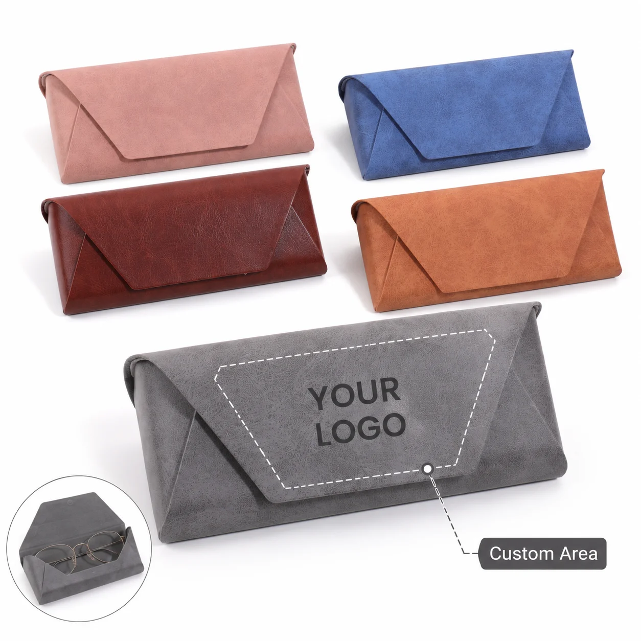 Creative Customizable Text Pu Glasses Case, Personalized Laser Engraved Stylish Glasses Case, Diy Gift For Friends Custom Name view 5