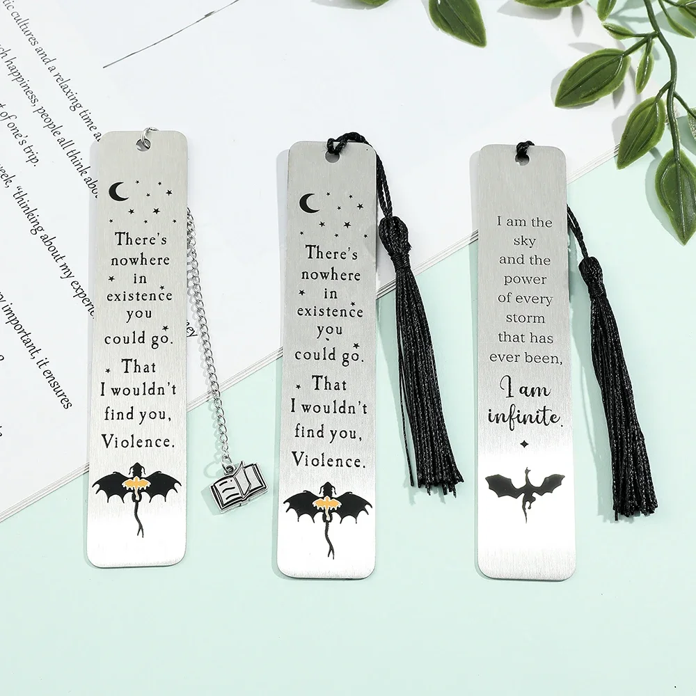 Stainless Steel Magic Dragon Bookmark Tassels Fantasy Movie Periphery Page Mark Reading Stationery Girls Boys Learning Supplies