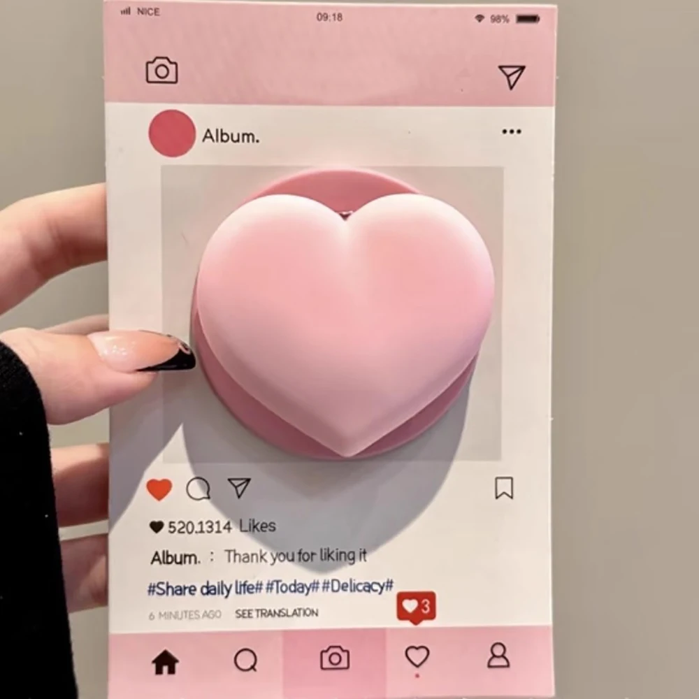 2 IN 1 Pink Heart Ripple For MagSafe Phone Case for iPhone 17 ProMax 16 15 14 13 Magnetic Wireless Charging Anti-fall Cover - Image 4