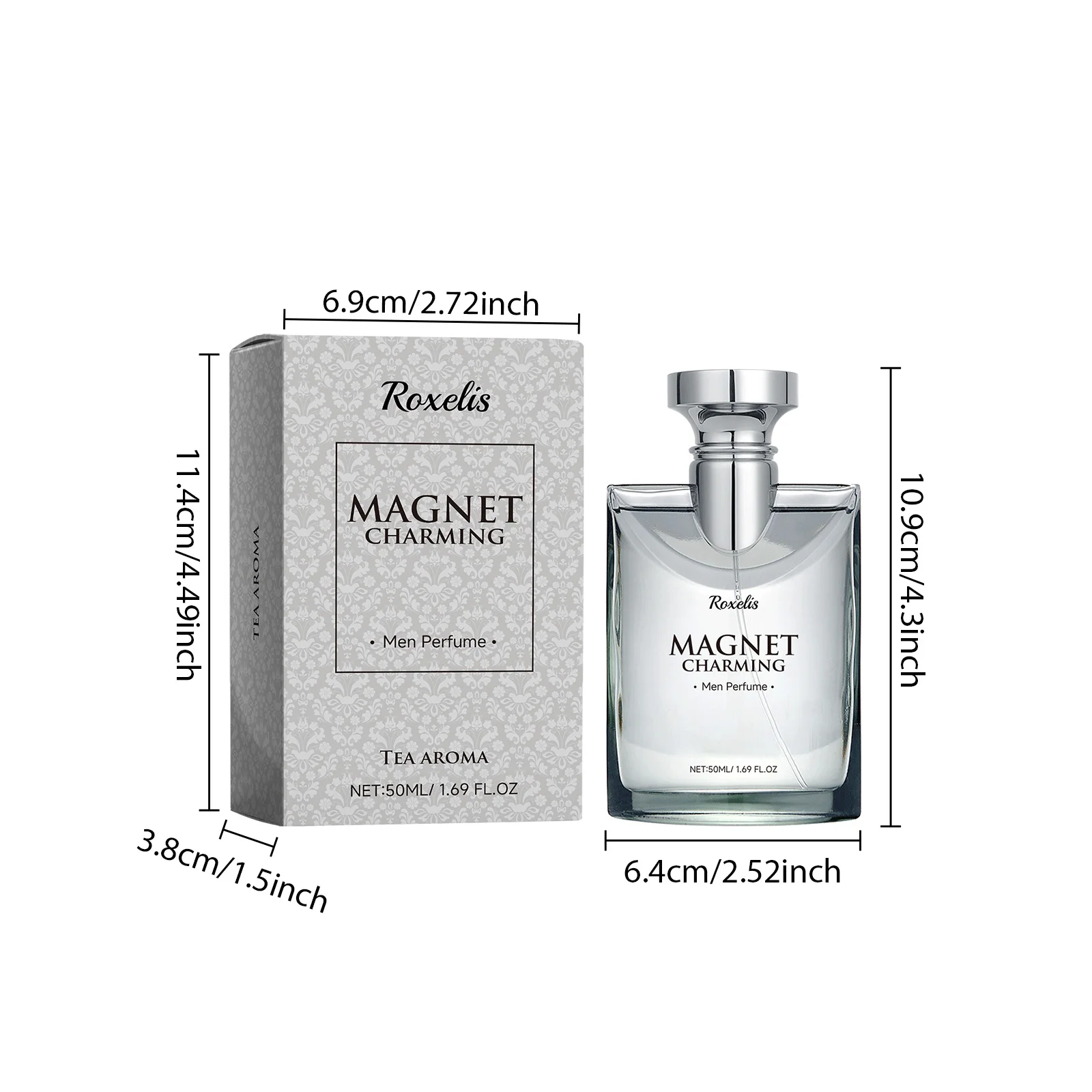 ROXELIS Magnet Charming Men Perfume Fresh Perfume For Men Date, Office, Various Occasions Resh Perfume For Men 1.69 oz