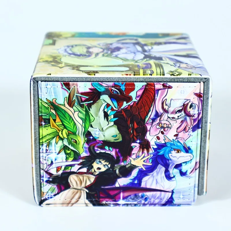 جديد يو غي أوه! الغسيل Dragonmaid الجلود علبة من البطاقات المغناطيسية الكرتون صالون Dragonmaid سعة كبيرة مجلس بطاقة الألعاب صندوق تخزين #4