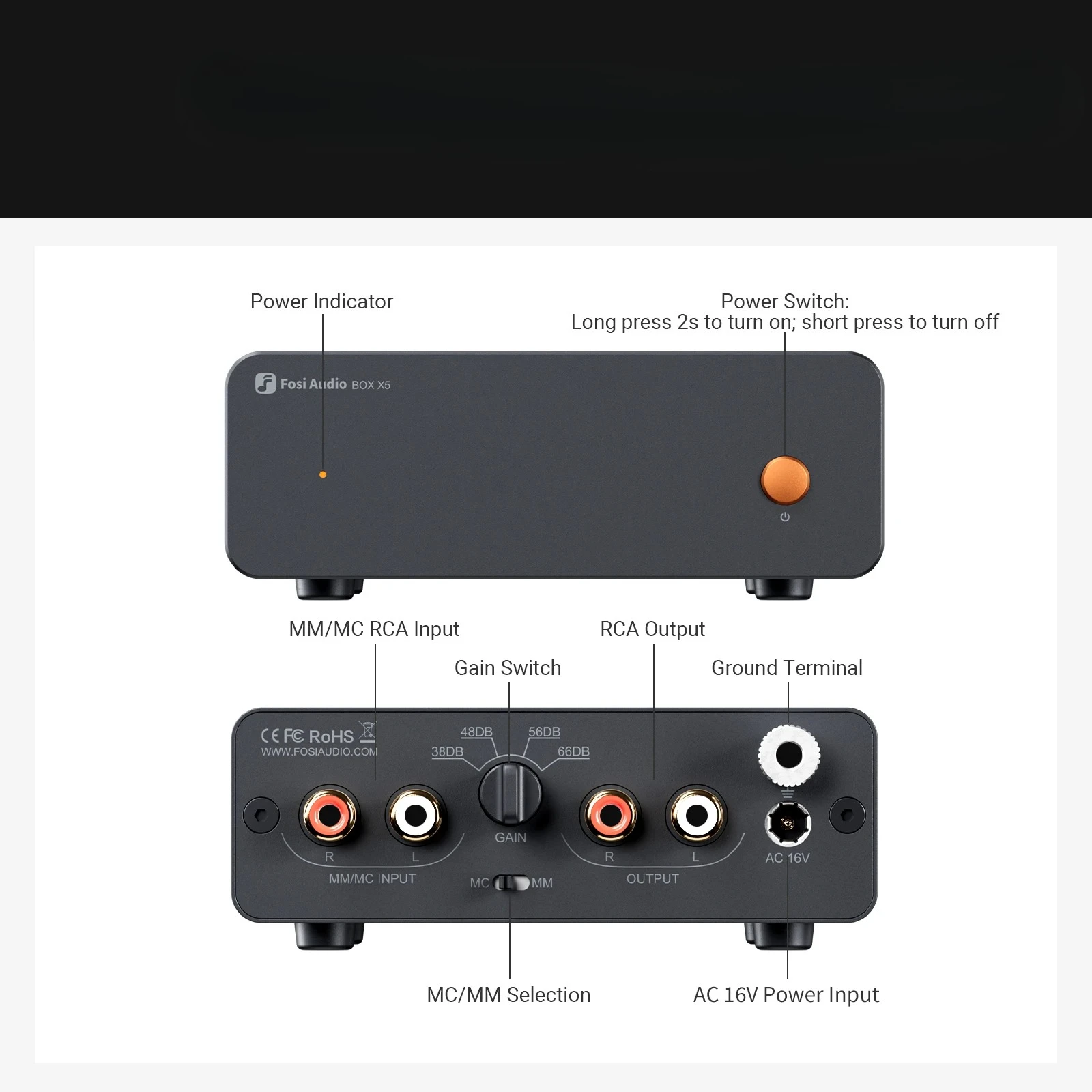 

Preamp Mini Preamplifie Home Audio for Cartridge Turntable Preamplifier compact with Phono Preamp High-Fidelity Audio Quality