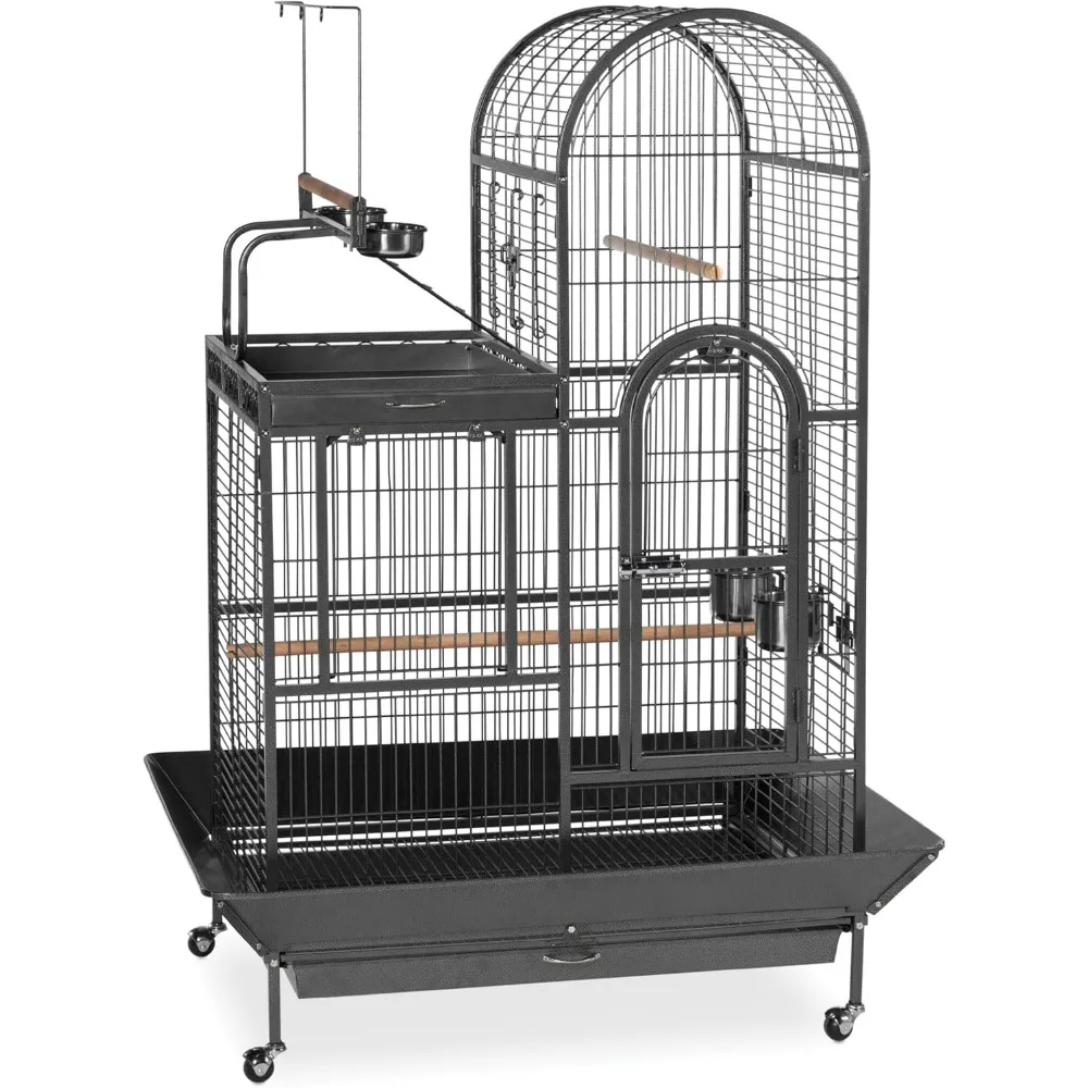

Double Roof Bird Cage with Playtop, 36-1/2 by 27-1/4-Inch, Black