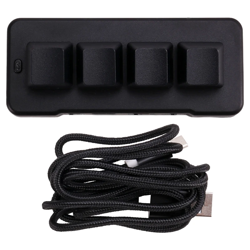 AB34-MK424BT 4-Key Mini Customized Keyboard With Mechanical Blue Switch Bluetooth+Usb Connection For Office Game Multimedia