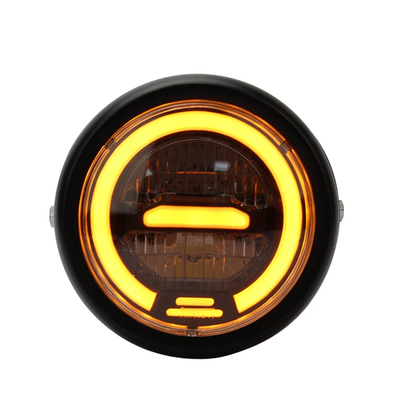 Motorcycle Led Headlight Universal Round Head Light for Harley Sportster Cafe Racer Honda Yamaha Suzuki Custom image 6