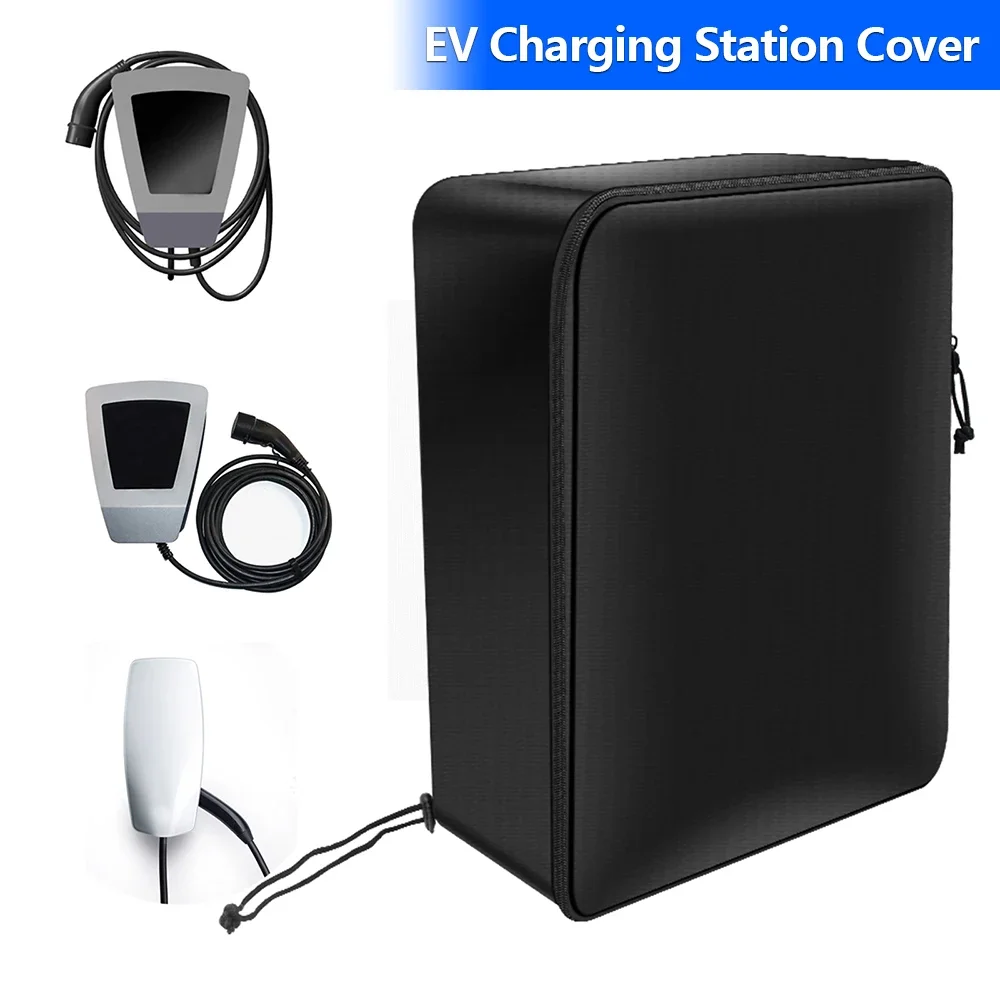 

Чехол для зарядной станции электромобилей из водонепроницаемой ткани Оксфорд, защита от пыли, с регулируемой молнией, дождевик для зарядного устройства электромобиля