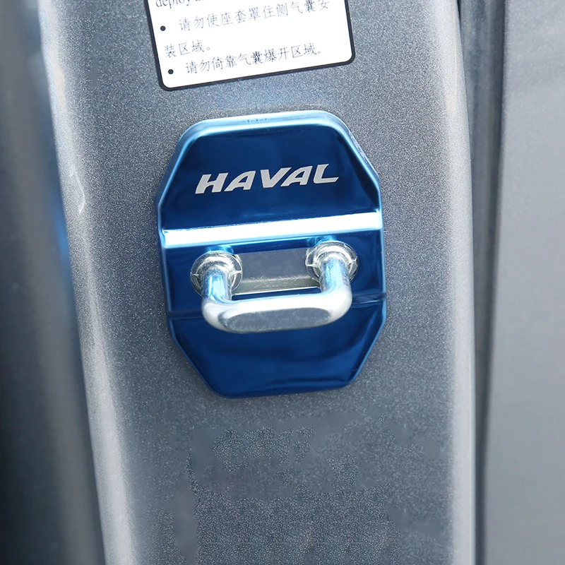4Pcs Door Lock cover Protect Sticker Emblems For Haval H6 3rd Gen 2021 2022 2023 GT DHT-PHEV Stainless Steel Car Accessories
