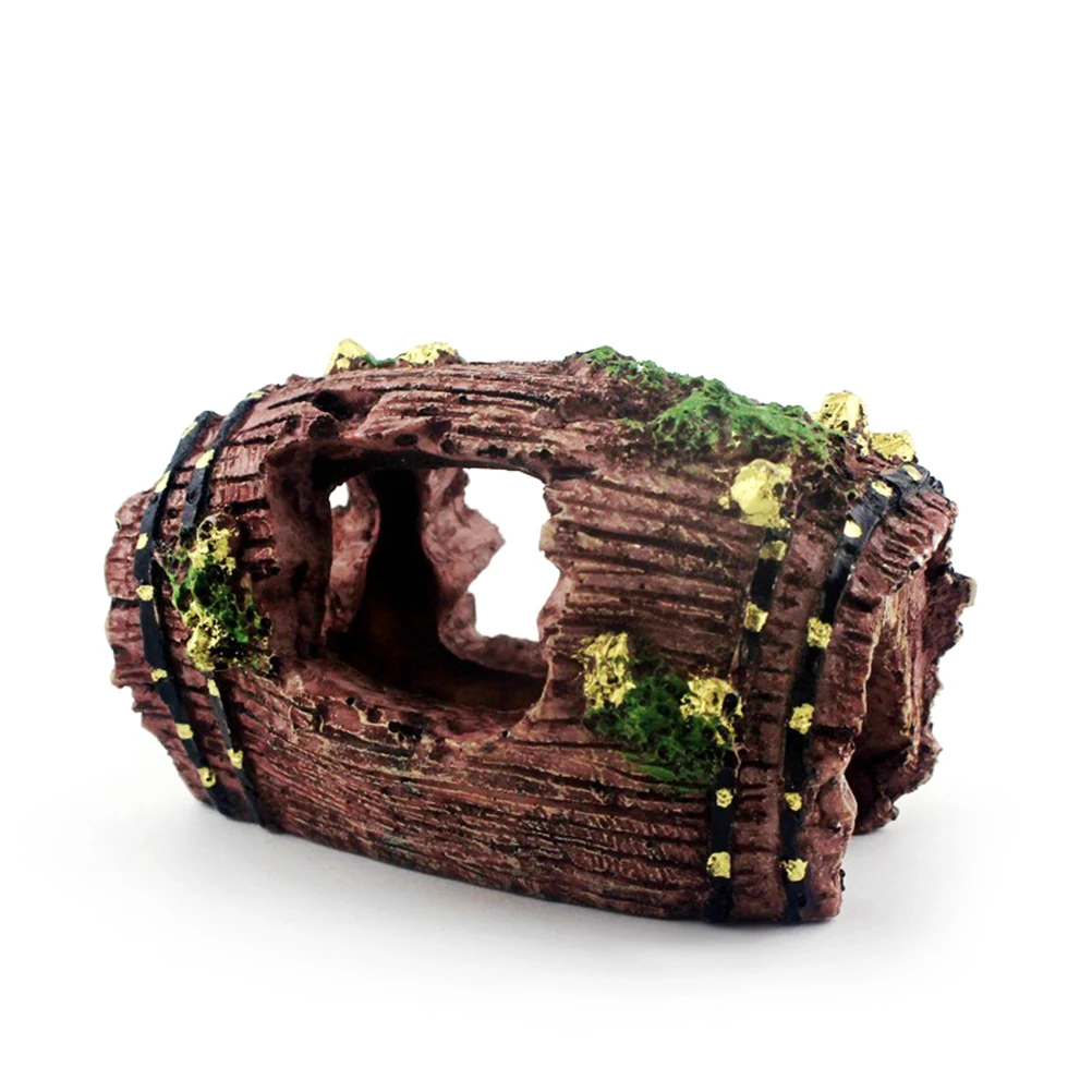 

Little Aquarium Decor Wine Barrel Fish Tank Ornaments Artificial Decorations For Fresh Salt Water Tanks Enhance Visual Appeal