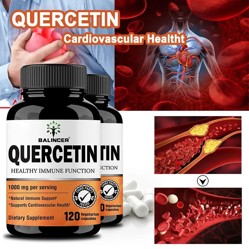 

Quercetin 1000Mg of Bioflavonoids Per Veggie Capsule Supplement Supports Immune, Cardiovascular, Respiratory Health Antioxidant