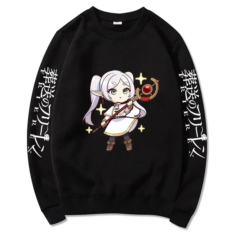 Zz04zz12cartoon bonito frieren pulôver feminino além do fim da jornada mangá impressão o-pescoço sweatshirts outono inverno macio plus size str