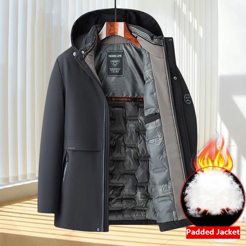 Padded Jacket Men Waterproof Winter Hooded Men Cotton Jacket Casual Overcoat Man Clothes Windbreaker Cotton coat Men Parkas New