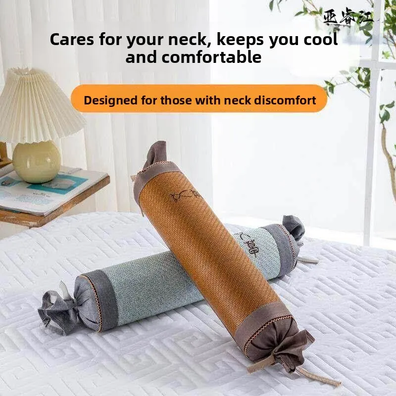 Cervical Spine Pillow Cylindrical Flaxseed Pillow Relieve Fatigue Aid Sleep Candy Tea Leaf Neck Support Pillow for Office Use