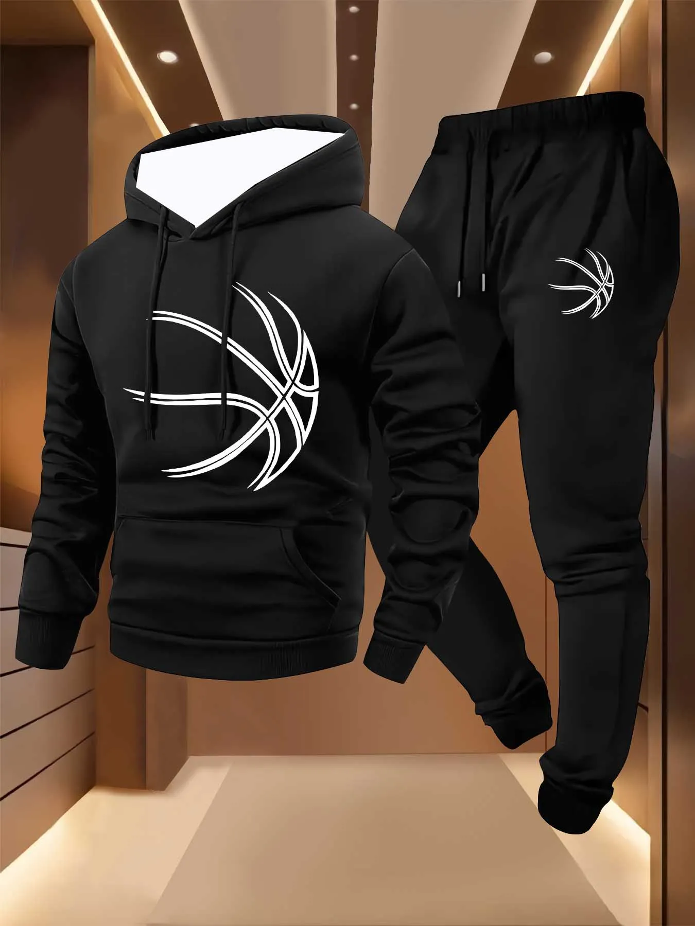 

2025-26, осенне-зимний новый спортивный комплект Y2K, баскетбольная рубашка, мужская мода, супер большой удобный повседневный уличный комплект из двух предметов