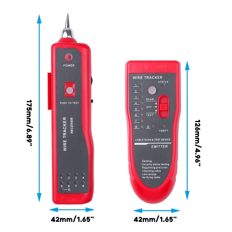 Ipiip JM-868 Cáp Mạng Dây Theo Dõi Đầu Thu RJ11 RJ45 Cat5 Cat6 Dây Điện Thoại Theo Dõi Tracers Mực Công Cụ
