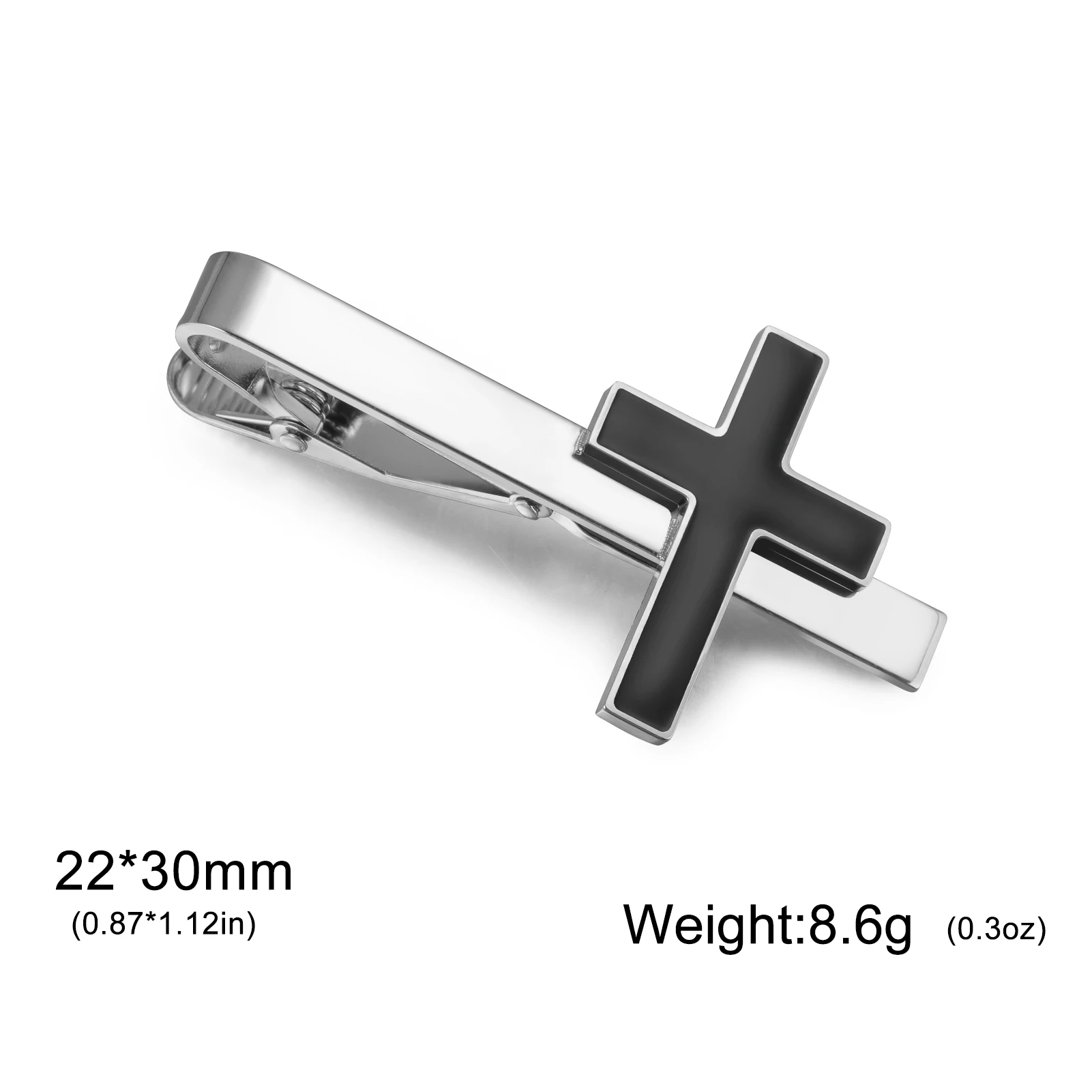 Sipuris Black Cross Tie Clip For Men Stainless Steel Tie Clasp Retro Trendy Charm Tie Clip Fashion Jewelry Birthday Gifts