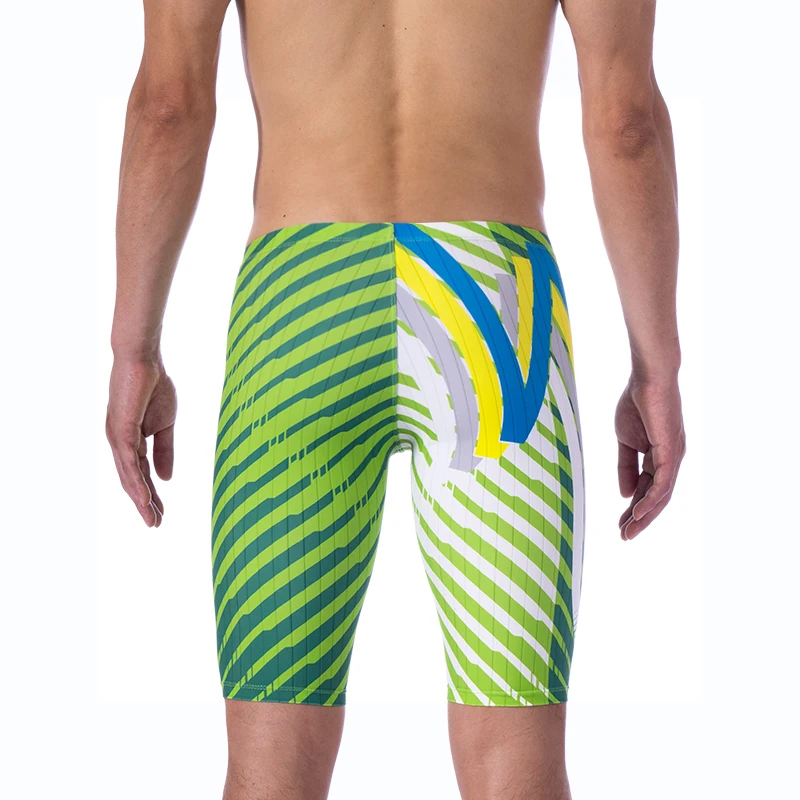 MY KILOMETRE Mens Swimsuit Jammer Endurance Athletic Training Swimsuit Racing Swimming Trunks Shorts Swimwear Men Swim Jammers