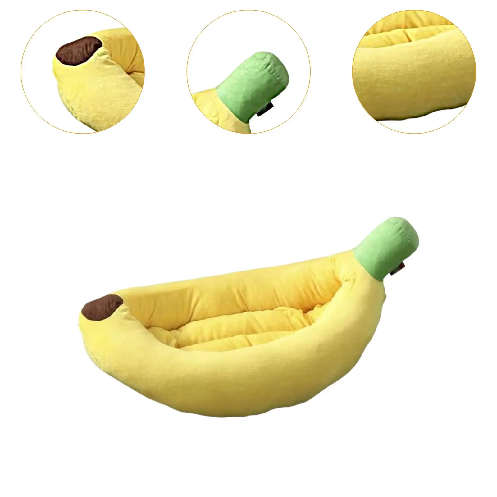 Banana Shaped Dog Bed Breathable Plush Cozy and Soft Puppy Cushion Pet Nesting Bed for Small Medium Dog Pet Supplies