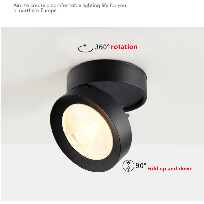 Led Nordic Small Spot Light Huishoudelijk Oppervlak Gemonteerd Verstelbare Hoek Opvouwbare Spinnenverlichting Woonkamer Plafondlamp AC85-265V