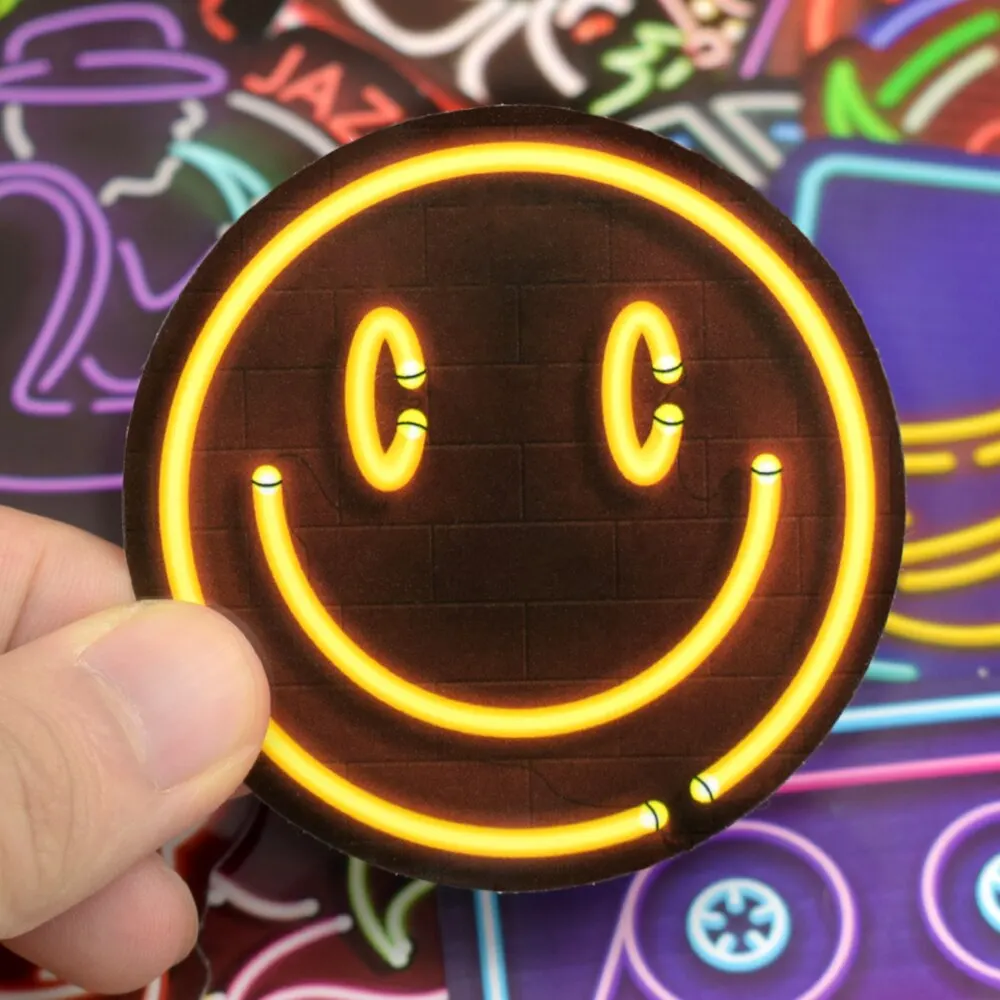 50pcs Waterproof Graffiti Bicycle Stickers Cartoon Laptops Cars Motorcycles Luggage Compartments Neon Light Sticker