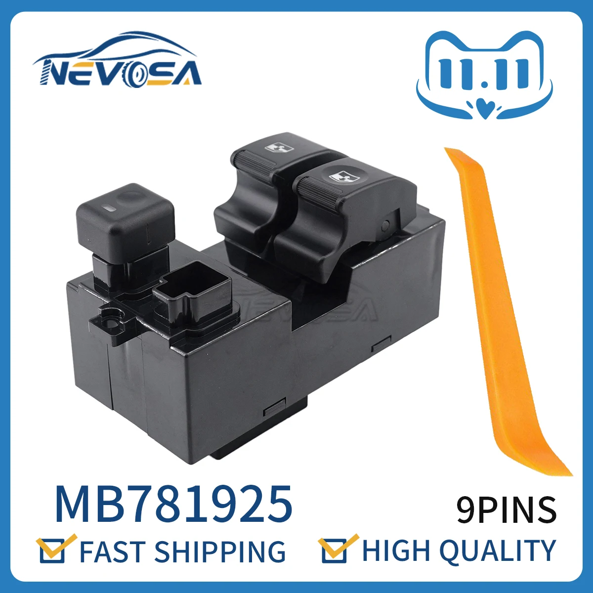 

Nevosa MB781925 Master Power Window Switch Lifter Button For 1994 1995 1996 1997 1998 1999 Mitsubishi Pajero II Car Accessories