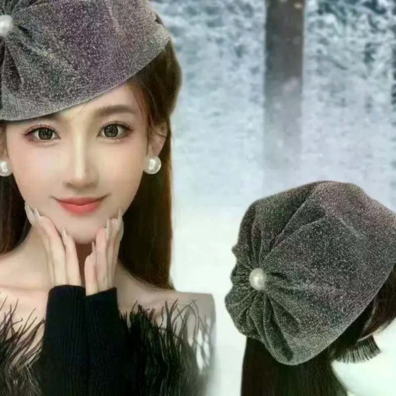 تول Bowknot عقال خيوط رقيقة نصف قبعات للحفلات التنكرية والكوكتيلات #1