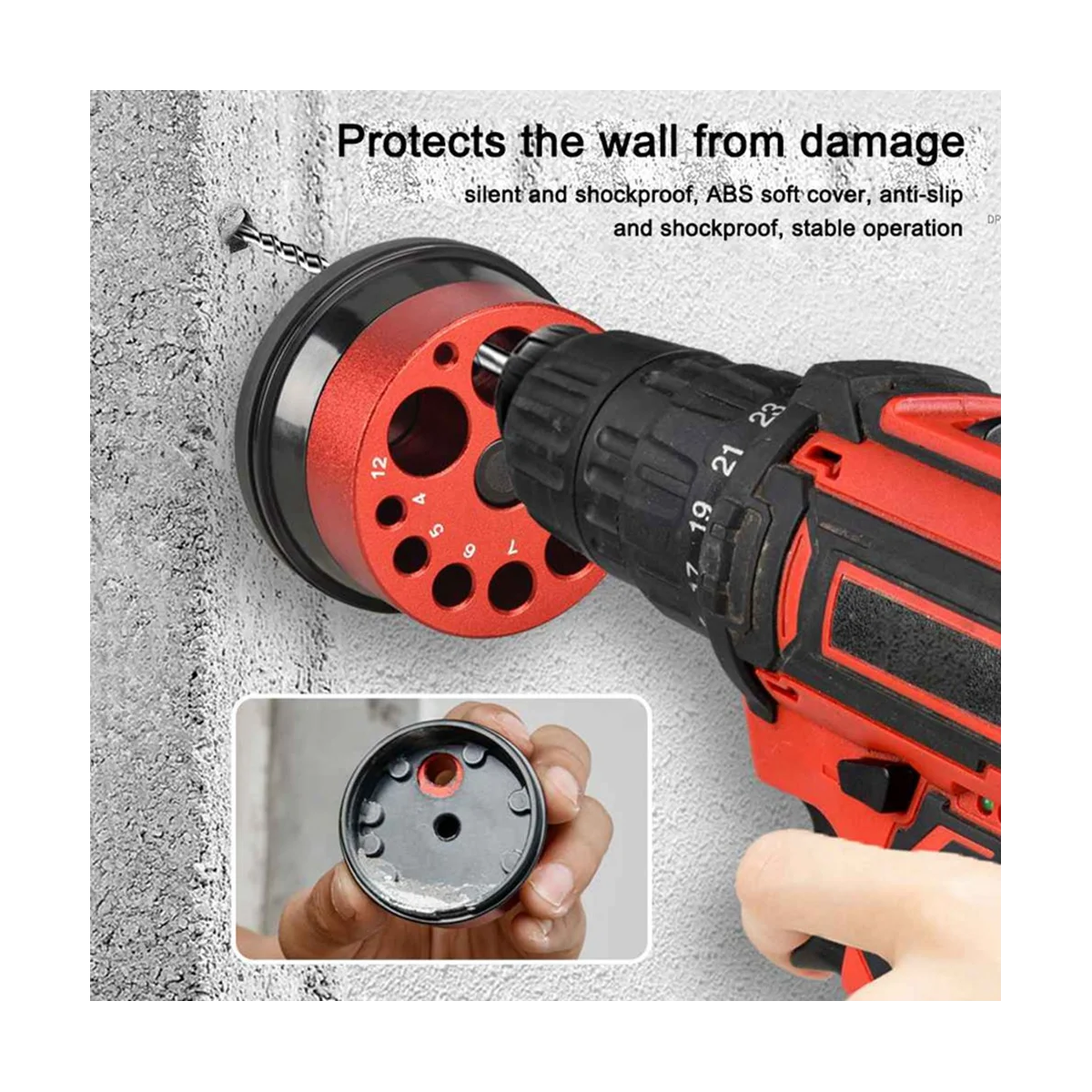 Electric Hammer Drill Dust Cover Hollow Chamber Drill Dust Collector Dust Collection Tool for Wall Drilling Accessories