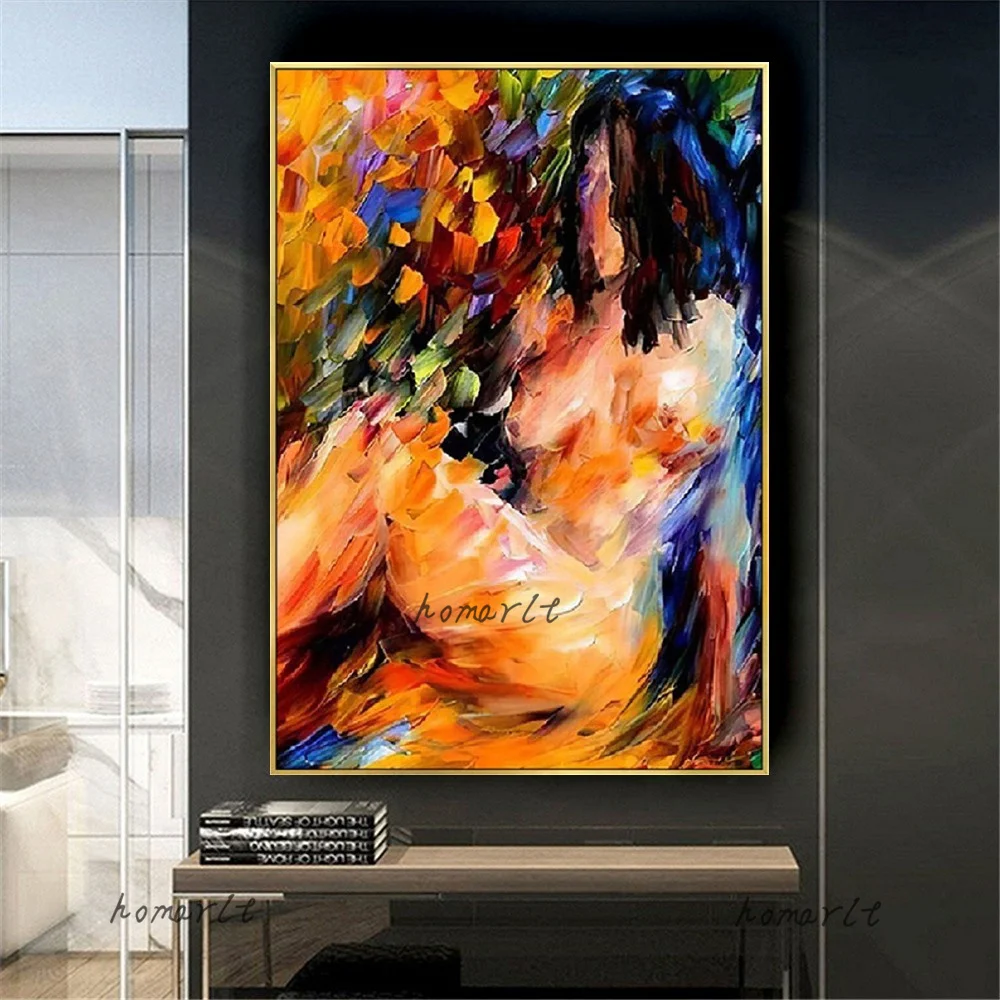 

Hand Painted Colorful Nude Girls Oil Painting Naked Woman Paintings Modern Abstract Wall Picture For Living Room Canvas Painting