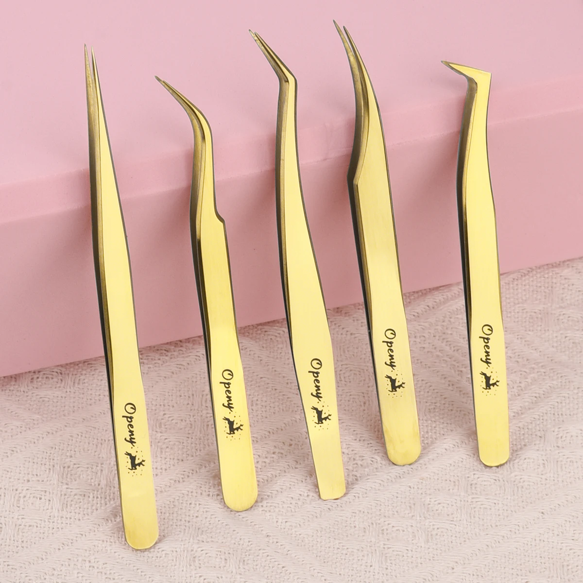 Eyelash Extension Tweezers Professional Precision Straight Curved Stainless Steel Lash Tweezers for Volume Isolation Makeup Tool