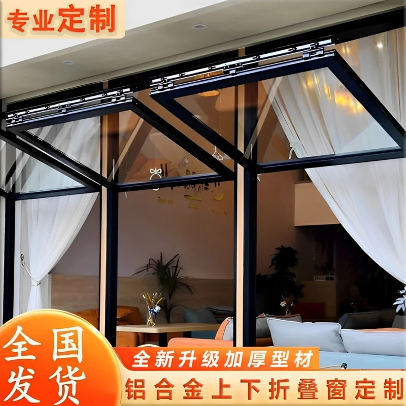 

custom. [Smooth Sliding] American Style Up and Down Folding Window Custom Bathroom Kitchen Balcony Integrated Easy Installation